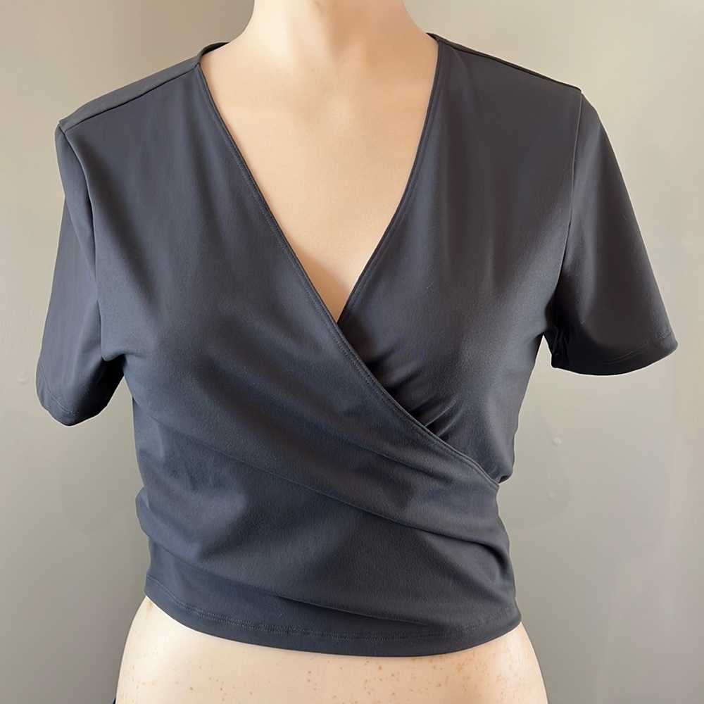 PINK charcoal wrap around crop top